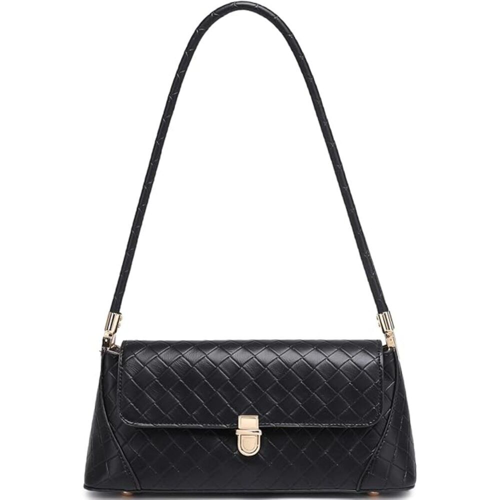 Women Black Gold Imported Vintage Retro Classic Cute Hobo Tote Mini Clutch Bags - Picture 1 of 4